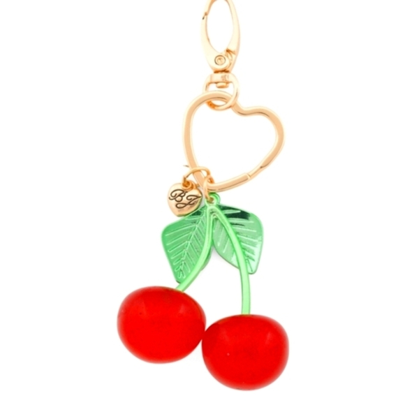 🔹️Betsey Johnson🔹️ Cherry Handbag Charm Key Fob New - Picture 2 of 3
